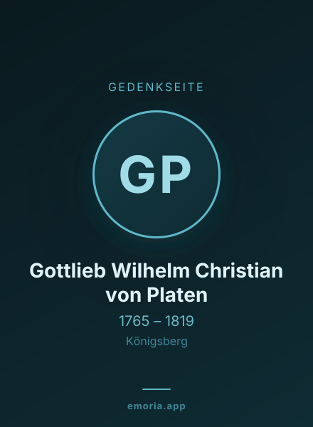 Gedenkportrait von Gottlieb Wilhelm Christian von Platen