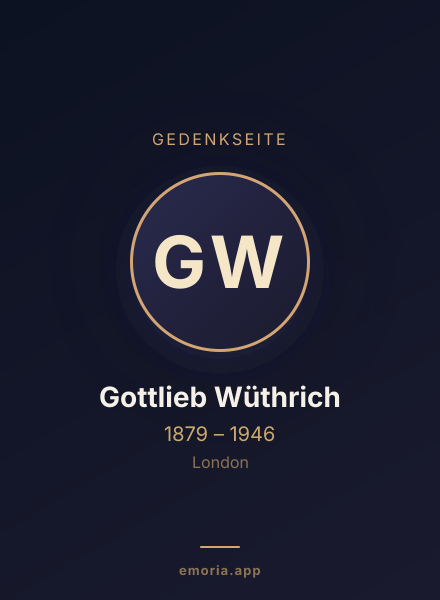 Gedenkportrait von Gottlieb Wüthrich