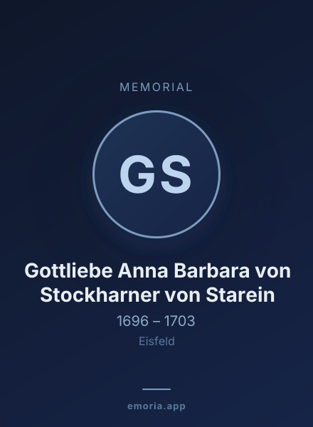 Memorial portrait of Gottliebe Anna Barbara von Stockharner von Starein