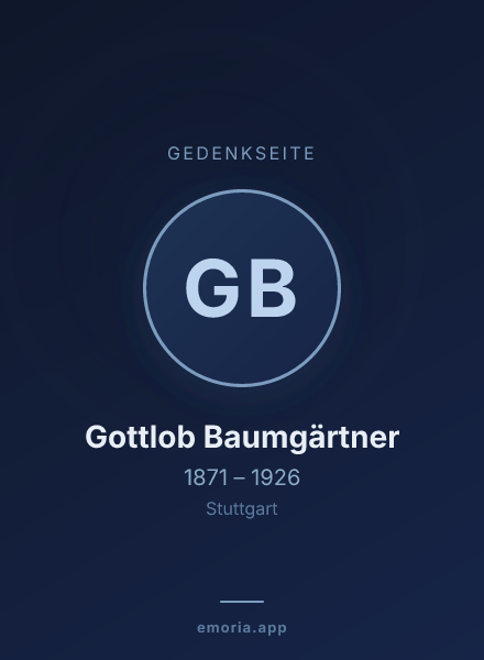 Gedenkportrait von Gottlob Baumgärtner