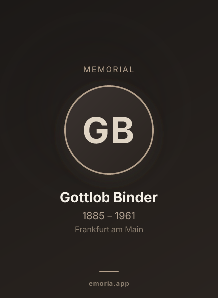 Memorial portrait of Gottlob Binder