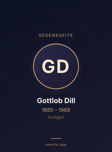 Gedenkportrait von Gottlob Dill