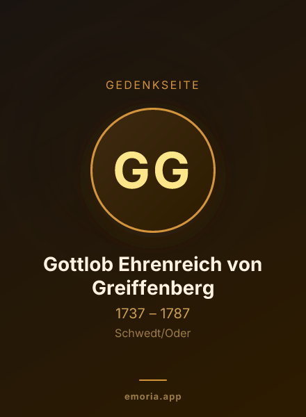 Gedenkportrait von Gottlob Ehrenreich von Greiffenberg