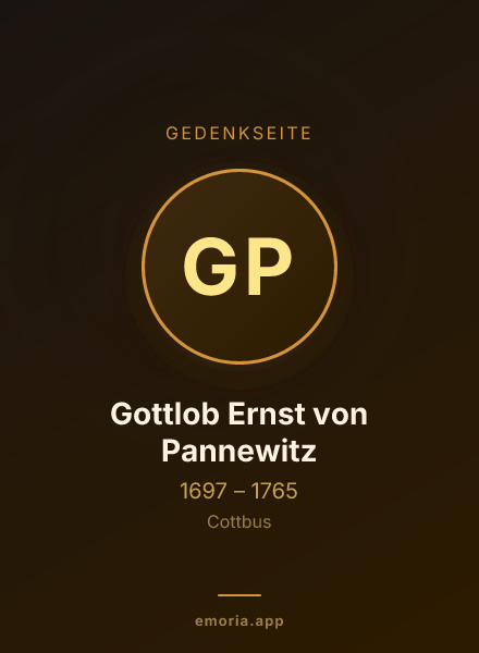Gedenkportrait von Gottlob Ernst von Pannewitz