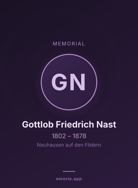 Memorial portrait of Gottlob Friedrich Nast