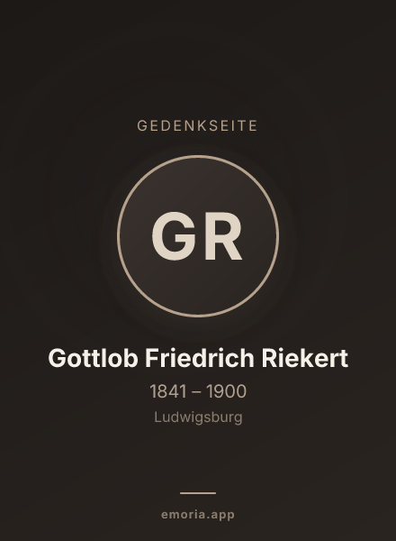 Gedenkportrait von Gottlob Friedrich Riekert
