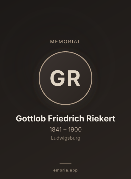 Memorial portrait of Gottlob Friedrich Riekert