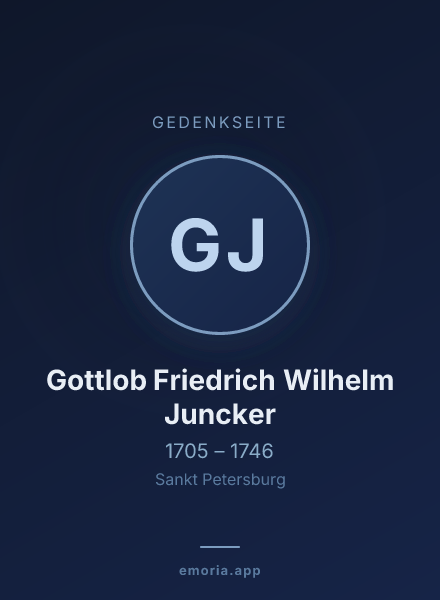 Gedenkportrait von Gottlob Friedrich Wilhelm Juncker