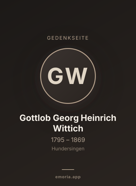 Gedenkportrait von Gottlob Georg Heinrich Wittich