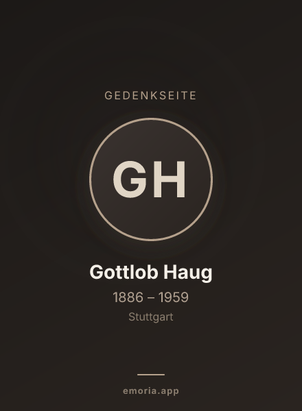 Gedenkportrait von Gottlob Haug