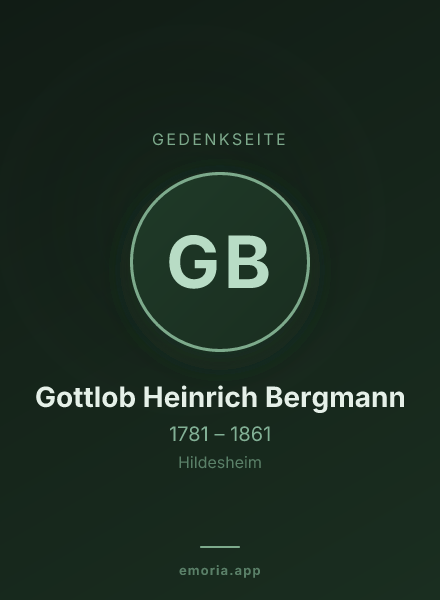 Gedenkportrait von Gottlob Heinrich Bergmann