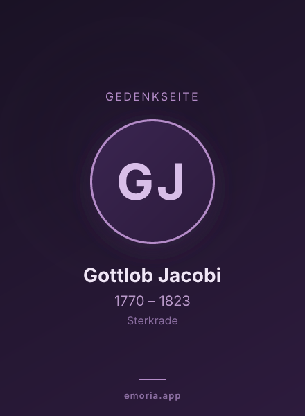 Gedenkportrait von Gottlob Jacobi