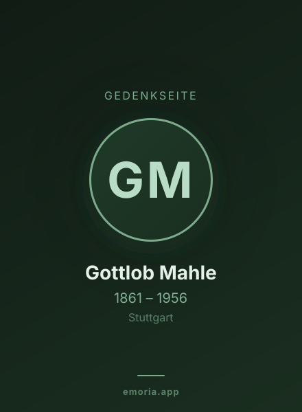 Gedenkportrait von Gottlob Mahle