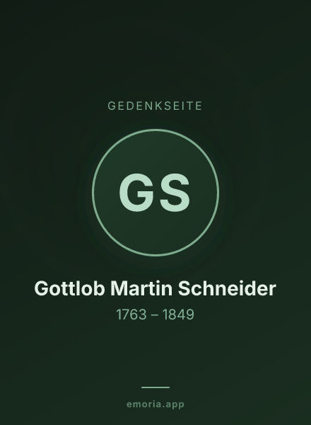 Gedenkportrait von Gottlob Martin Schneider