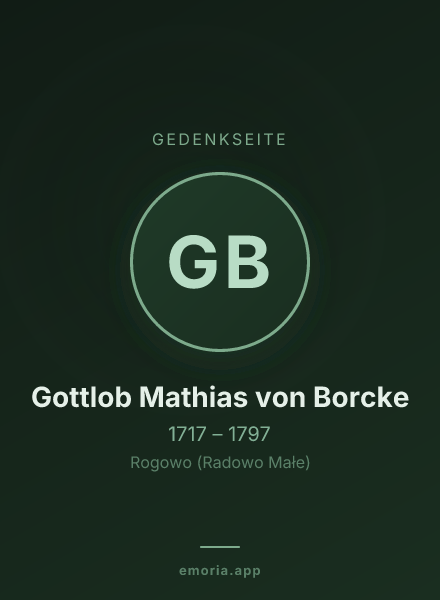 Gedenkportrait von Gottlob Mathias von Borcke