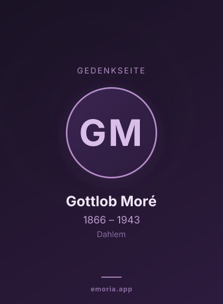 Gedenkportrait von Gottlob Moré