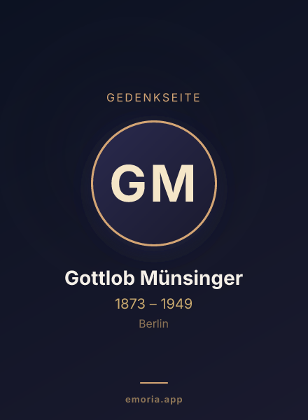 Gedenkportrait von Gottlob Münsinger