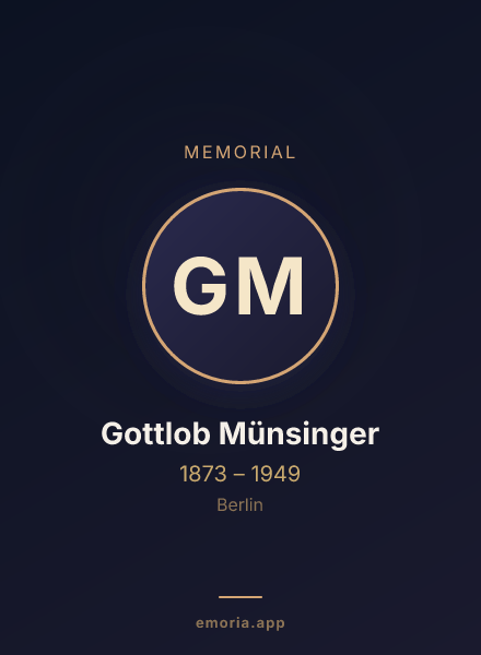 Memorial portrait of Gottlob Münsinger