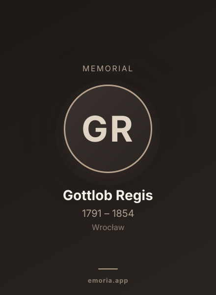 Memorial portrait of Gottlob Regis