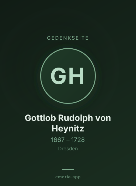Gedenkportrait von Gottlob Rudolph von Heynitz