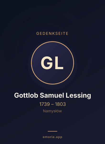 Gedenkportrait von Gottlob Samuel Lessing