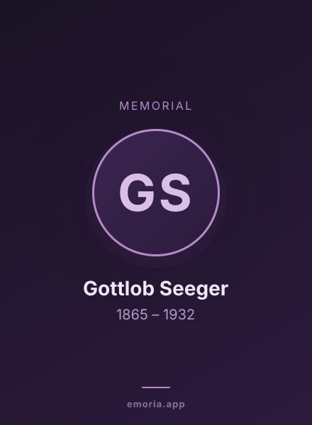 Memorial portrait of Gottlob Seeger