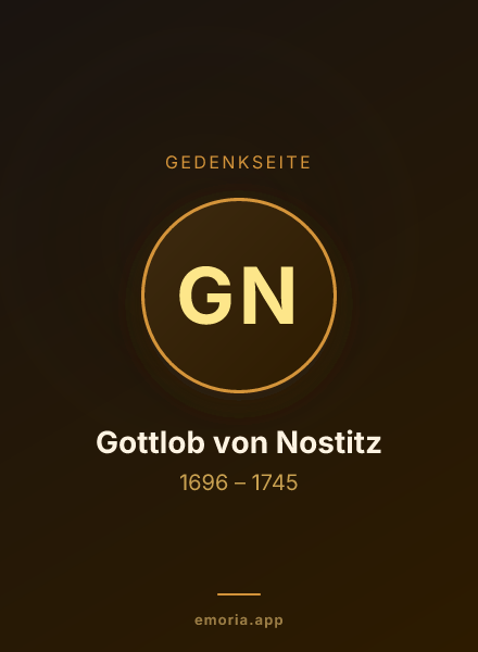 Gedenkportrait von Gottlob von Nostitz