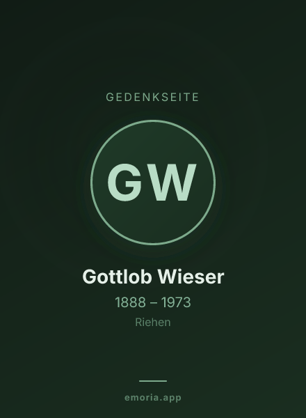 Gedenkportrait von Gottlob Wieser