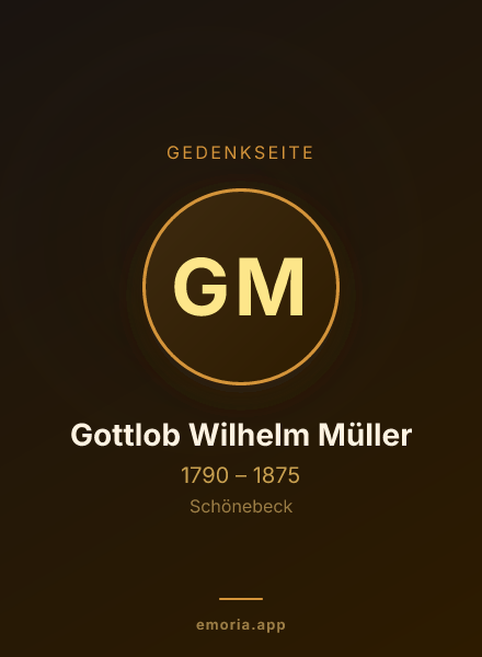 Gedenkportrait von Gottlob Wilhelm Müller
