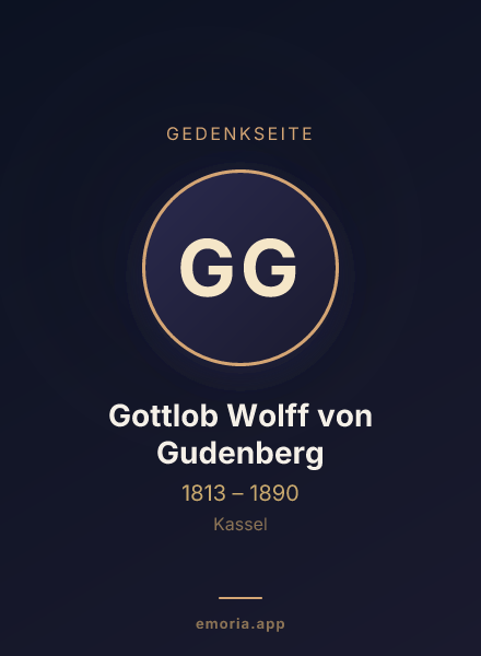 Gedenkportrait von Gottlob Wolff von Gudenberg