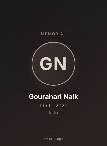 Memorial portrait of Gourahari Naik