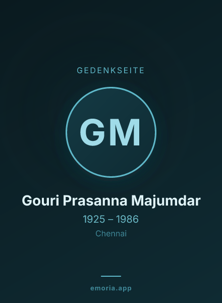 Gedenkportrait von Gouri Prasanna Majumdar