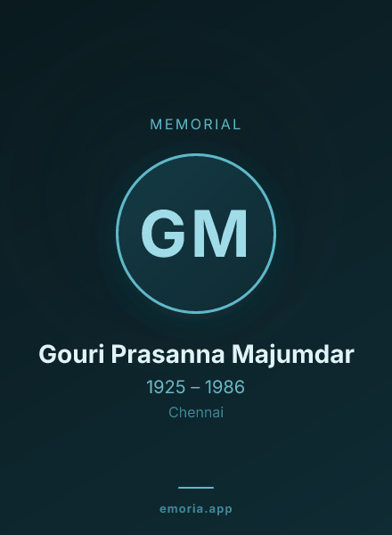 Memorial portrait of Gouri Prasanna Majumdar