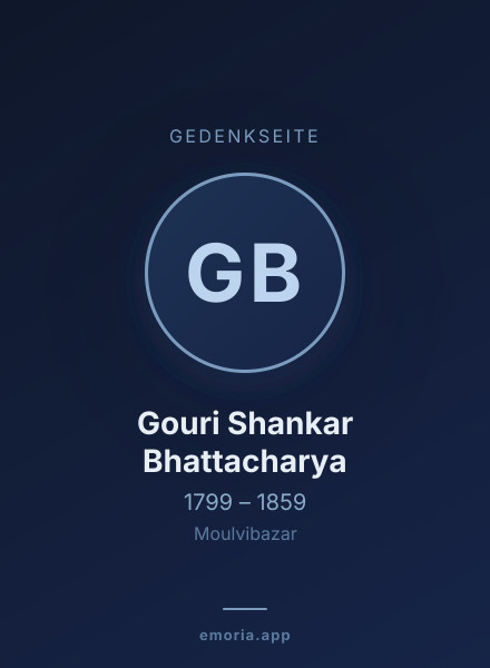 Gedenkportrait von Gouri Shankar Bhattacharya