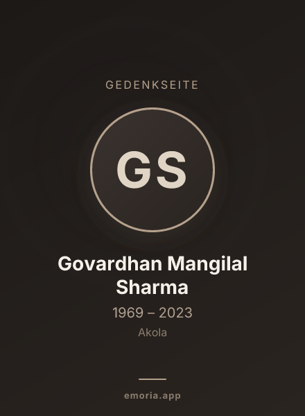 Gedenkportrait von Govardhan Mangilal Sharma