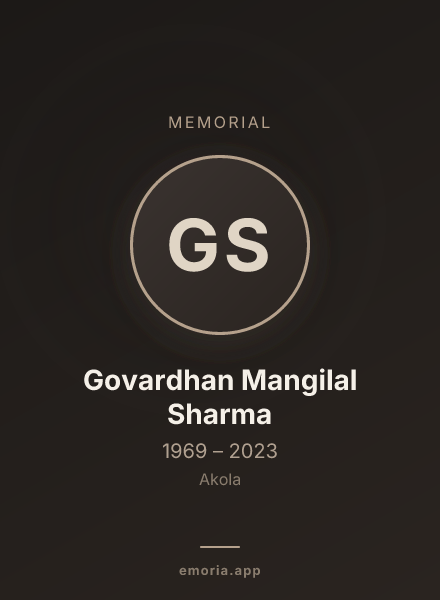 Memorial portrait of Govardhan Mangilal Sharma