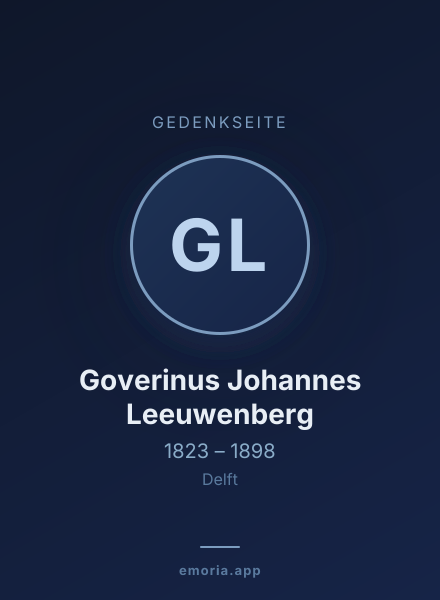 Gedenkportrait von Goverinus Johannes Leeuwenberg