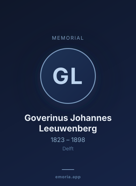 Memorial portrait of Goverinus Johannes Leeuwenberg