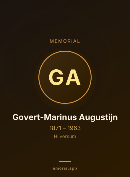 Memorial portrait of Govert-Marinus Augustijn