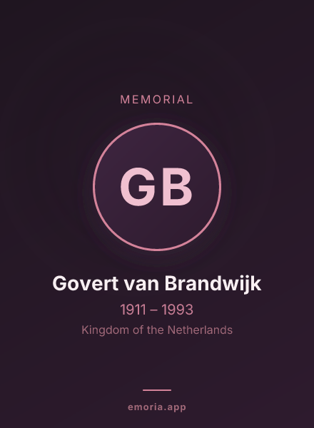 Memorial portrait of Govert van Brandwijk