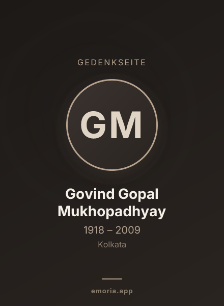 Gedenkportrait von Govind Gopal Mukhopadhyay