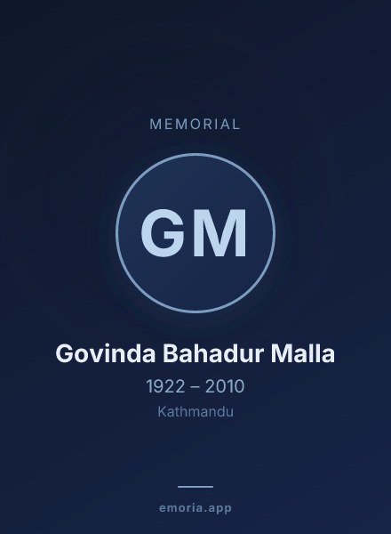 Memorial portrait of Govinda Bahadur Malla