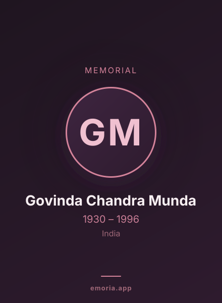 Memorial portrait of Govinda Chandra Munda