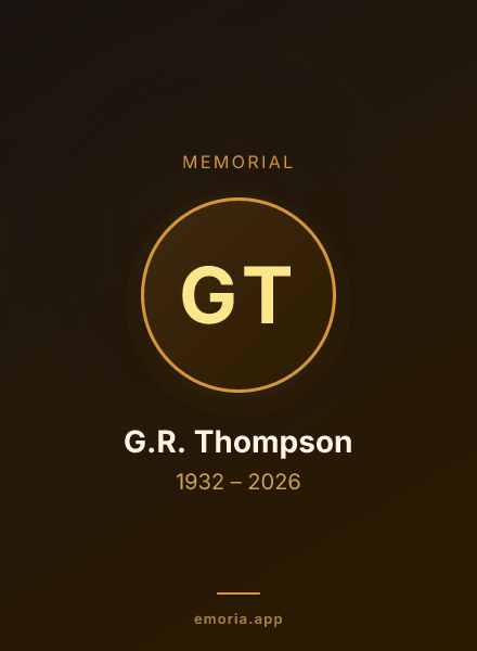 Memorial portrait of G.R. Thompson