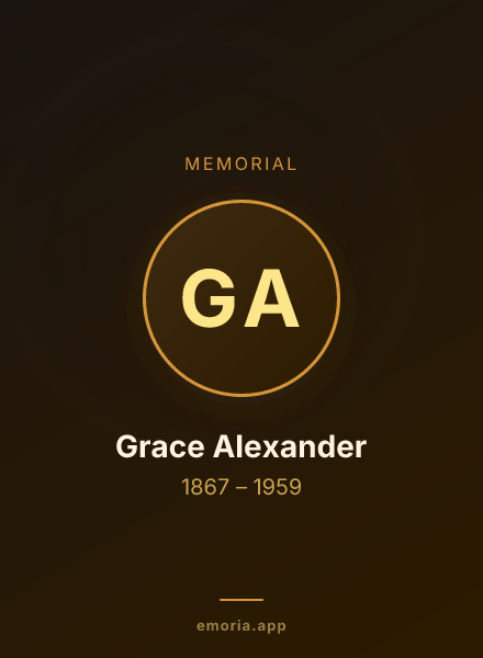 Memorial portrait of Grace Alexander