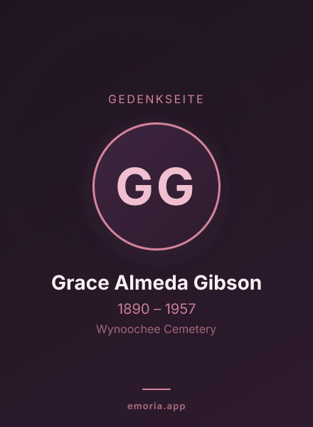 Gedenkportrait von Grace Almeda Gibson