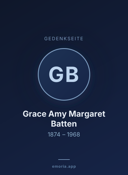 Gedenkportrait von Grace Amy Margaret Batten