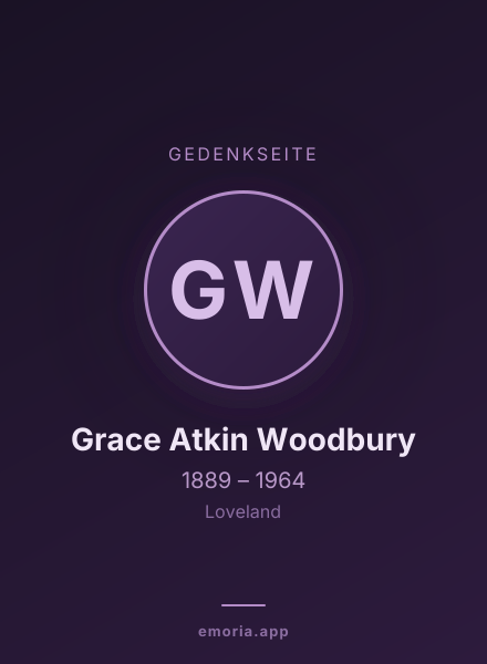Gedenkportrait von Grace Atkin Woodbury