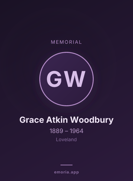 Memorial portrait of Grace Atkin Woodbury