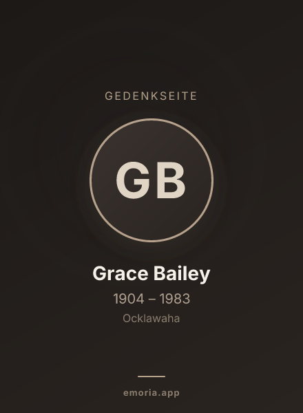 Gedenkportrait von Grace Bailey